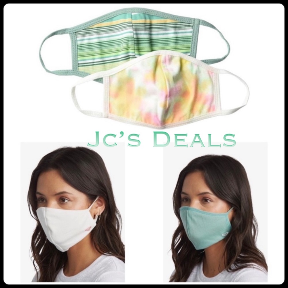 ✌🏻 ROXY Reversible Face Masks 2 Pack for Women reusable ✌🏻